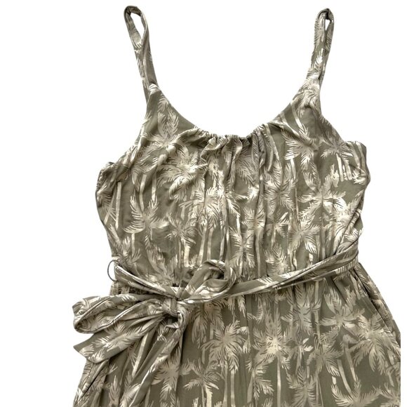 Market & Spruce Palm Leaf Print Tie Waist Jumpsuit Green White Size Small NWT - Picture 6 of 9